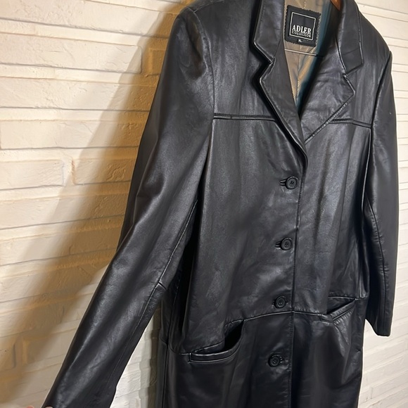 Adler Collection Vintage Black Button Up Leather Jacket, Women’s Size XL - Picture 4 of 15